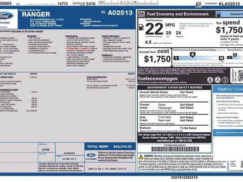 Used 2019 Ford Ranger XLT w/ Equipment Group 302A Luxury AWD/4WD image 29