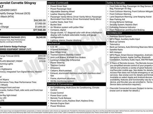 Used 2024 Chevrolet Corvette Stingray Coupe w/ Z51 Performance Package RWD image 26