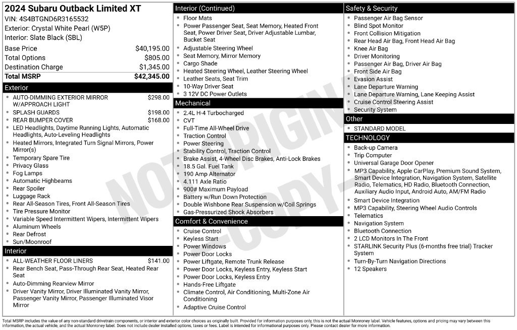 Used 2024 Subaru Outback Limited XT AWD/4WD image 12