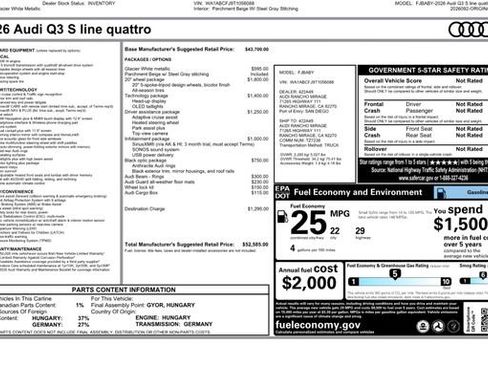 New 2026 Audi Q3 quattro 2.0T AWD/4WD image 37