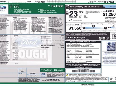 Used 2022 Ford F150 Lariat w/ Equipment Group 502A High image 3