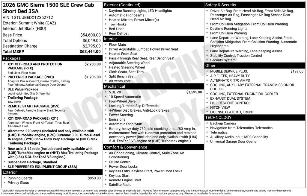 New 2026 GMC Sierra 1500 SLE AWD/4WD image 18