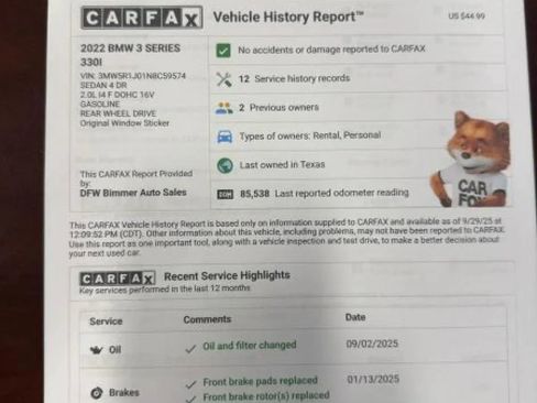 Used 2022 BMW 330i Sedan w/ Driving Assistance Package image 12