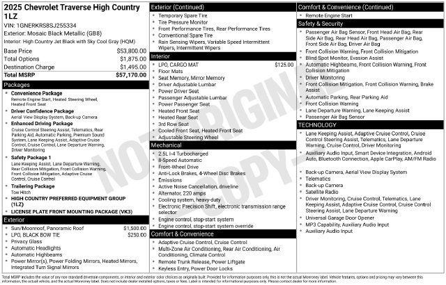 Used 2025 Chevrolet Traverse High Country FWD image 7