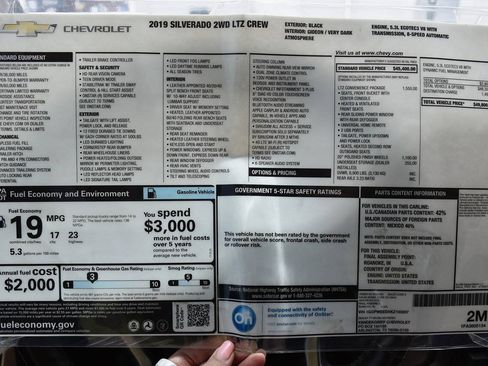 Used 2019 Chevrolet Silverado 1500 LTZ w/ LTZ Convenience Package RWD image 26