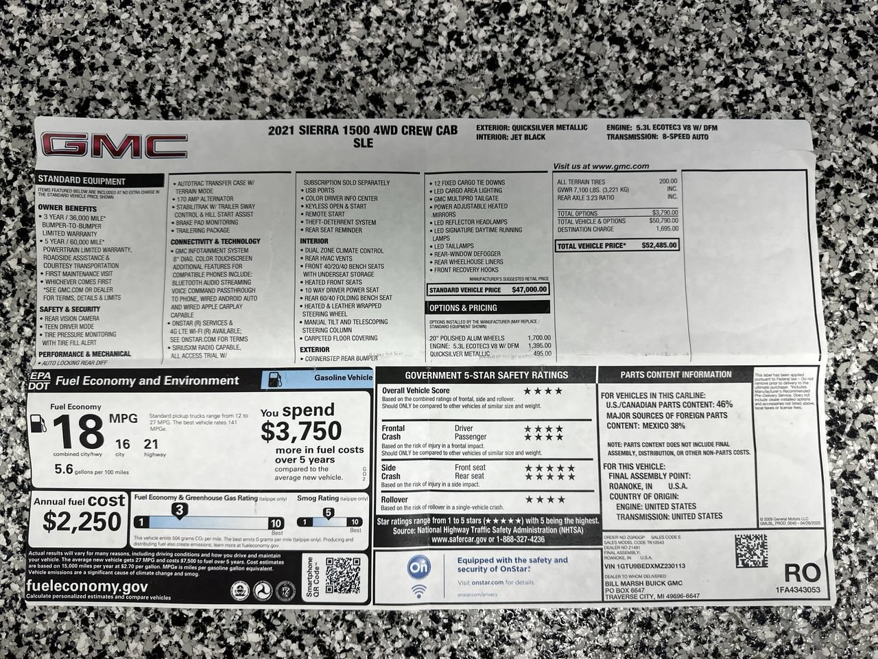 Used 2021 GMC Sierra 1500 SLE AWD/4WD image 58
