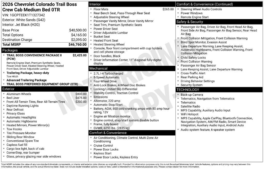 New 2026 Chevrolet Colorado Trail Boss AWD/4WD image 4