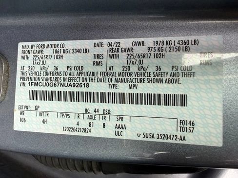 Used 2022 Ford Escape SE w/ Convenience Package FWD image 47