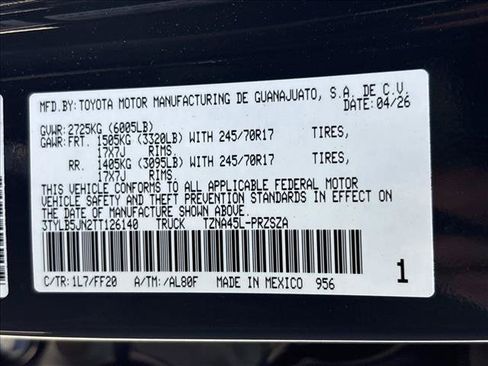 New 2026 Toyota Tacoma SR5 AWD/4WD image 20