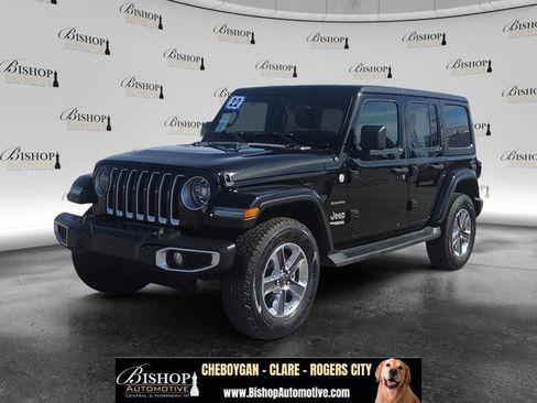 Used 2022 Jeep Wrangler Unlimited Sahara w/ LED Lighting Group AWD/4WD image 1