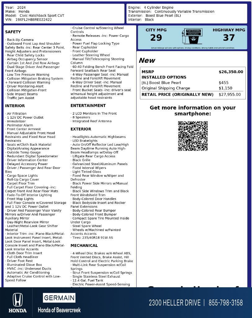 Used 2024 Honda Civic Sport image 32