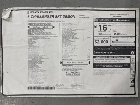 Used 2018 Dodge Challenger SRT Demon image 30