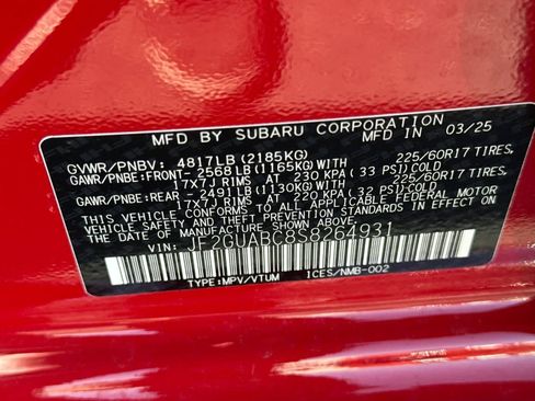 Certified 2025 Subaru Crosstrek 2.0i AWD/4WD image 31