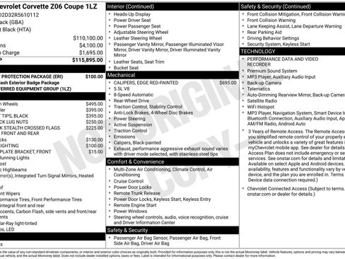 Used 2024 Chevrolet Corvette Z06 w/ Battery Protection Package RWD image 3