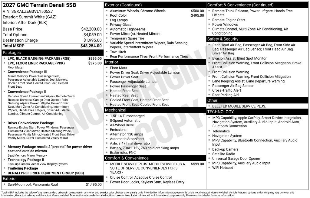 New 2027 GMC Terrain Denali w/ LPO, Black Badging Package AWD/4WD image 4