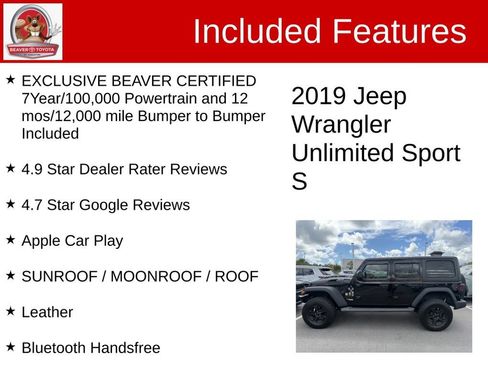 Used 2019 Jeep Wrangler Unlimited Sport S AWD/4WD image 5