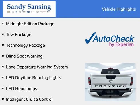 Used 2023 Nissan Frontier SV w/ Midnight Edition Package RWD image 7