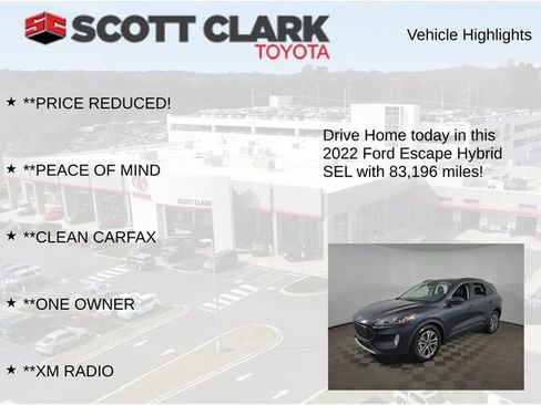 Used 2022 Ford Escape SEL w/ Technology Package FWD image 8