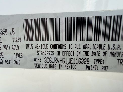 Used 2018 RAM ProMaster 3500 w/ Interior Convenience Group FWD image 27