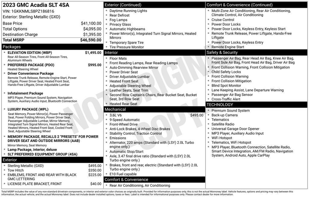 Used 2023 GMC Acadia SLT w/ Elevation Edition FWD image 37