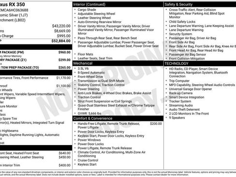 Used 2017 Lexus RX 350 FWD w/ Premium Package image 6