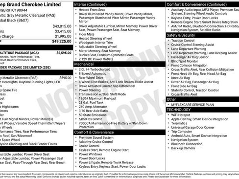 New 2026 Jeep Grand Cherokee Limited w/ Limited Altitude Package RWD image 7