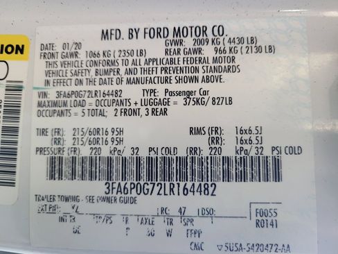Used 2020 Ford Fusion S FWD image 33