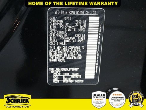 Used 2020 Nissan Armada Platinum w/ Captain's Chairs Package image 58