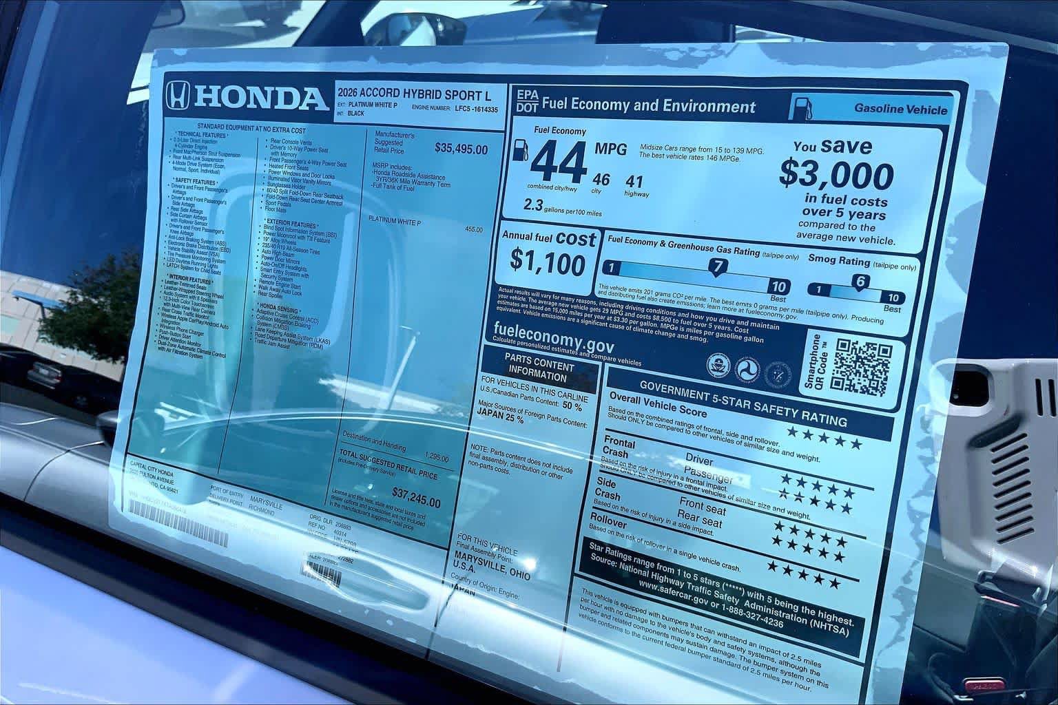 New 2026 Honda Accord Sport image 21