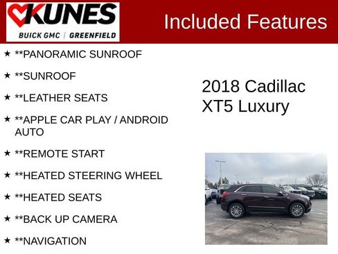 Used 2018 Cadillac XT5 Luxury w/ Driver Awareness Package image 2