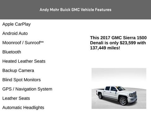 Used 2017 GMC Sierra 1500 Denali w/ Denali Ultimate Package AWD/4WD image 4