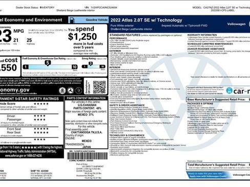 Used 2022 Volkswagen Atlas SE w/ Black Wheel Package image 6