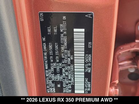 New 2026 Lexus RX 350 Premium AWD/4WD image 18