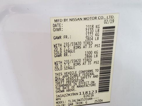 Used 2019 Nissan Murano Platinum w/ Cargo Package image 43