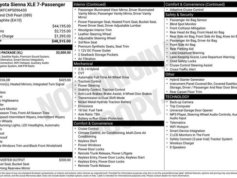 Used 2023 Toyota Sienna XLE w/ XLE Plus Package AWD/4WD image 36