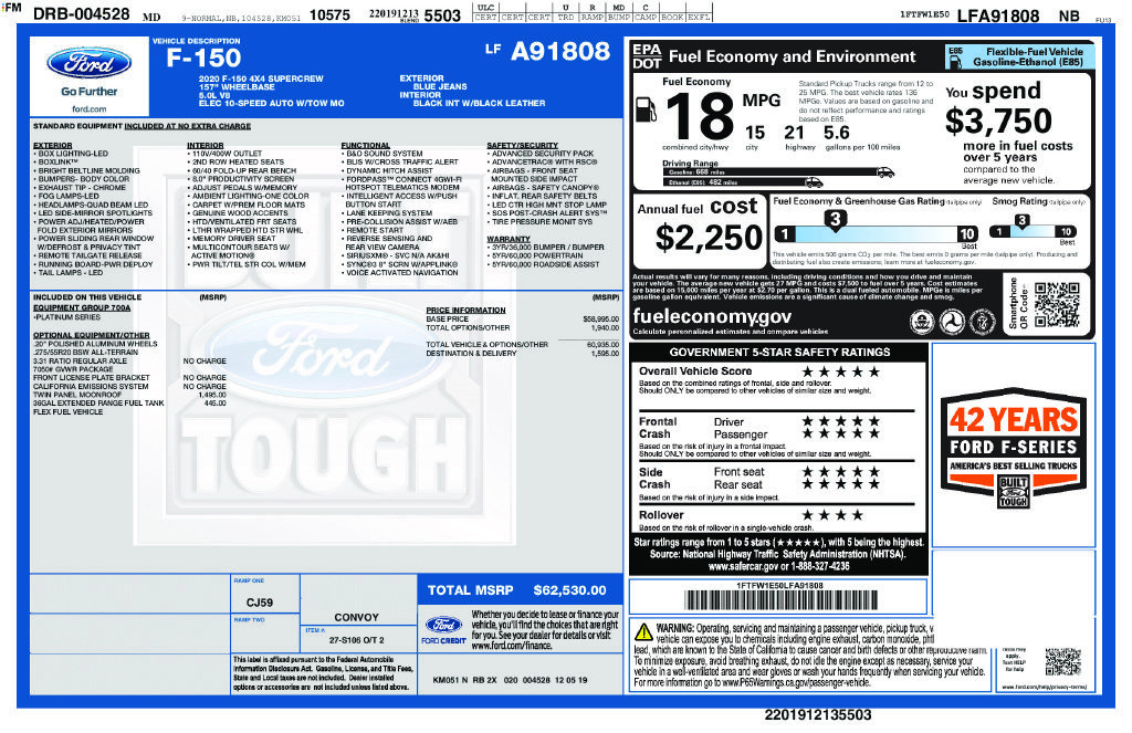 Used 2020 Ford F150 Platinum AWD/4WD image 2