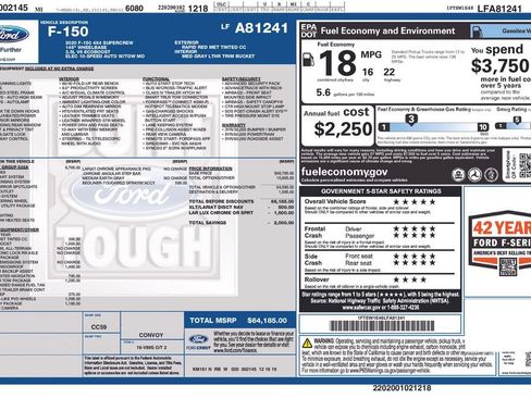 Used 2020 Ford F150 Lariat w/ Equipment Group 502A Luxury AWD/4WD image 38