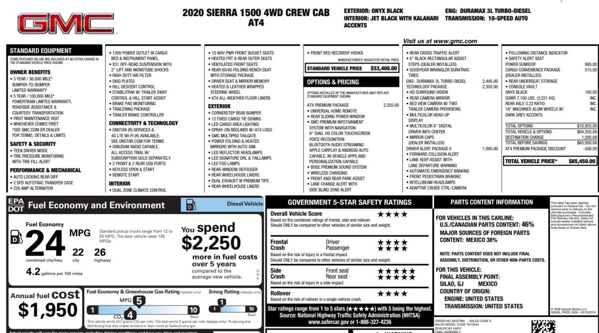 Used 2020 GMC Sierra 1500 AT4 w/ AT4 Premium Package AWD/4WD image 14