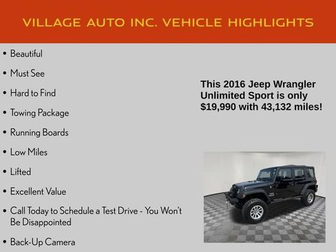 Used 2016 Jeep Wrangler Unlimited Sport AWD/4WD image 7