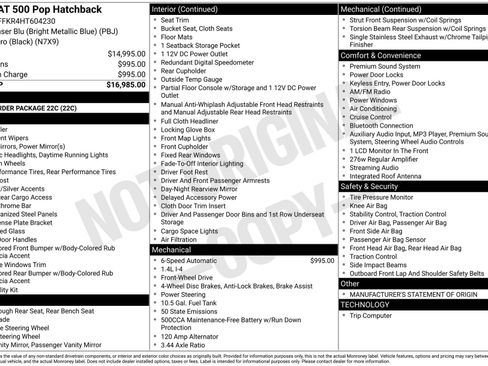 Used 2017 FIAT 500 Pop image 3