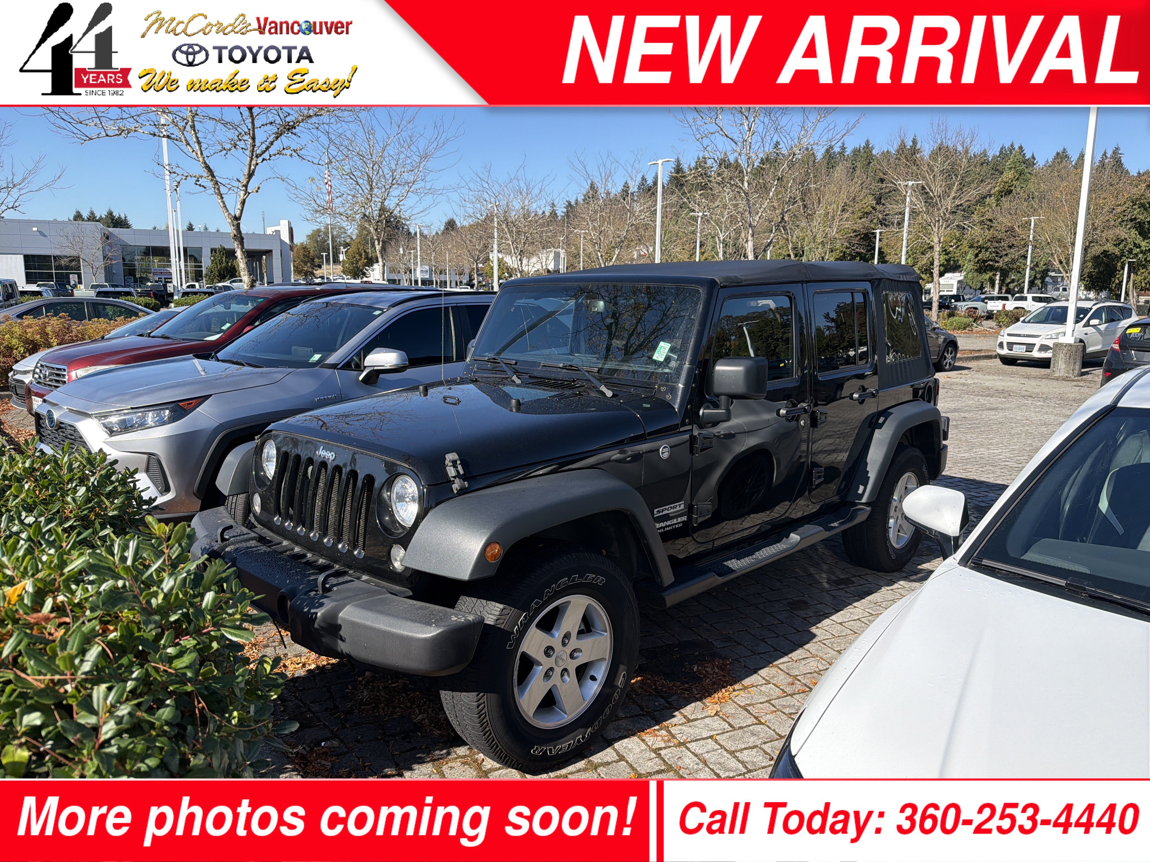 Used 2016 Jeep Wrangler Unlimited Sport w/ Quick Order Package 23S AWD/4WD image 1
