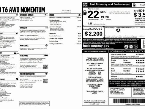 Used 2021 Volvo XC90 T6 Momentum w/ Advanced Package image 3