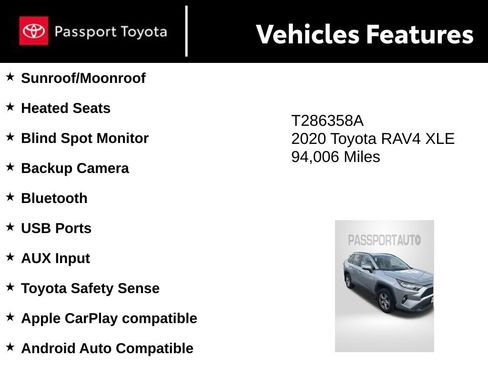Used 2020 Toyota RAV4 XLE w/ Convenience Package AWD/4WD image 5