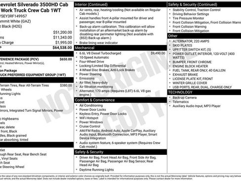 Used 2024 Chevrolet Silverado 3500 W/T w/ WT Convenience Package AWD/4WD image 51