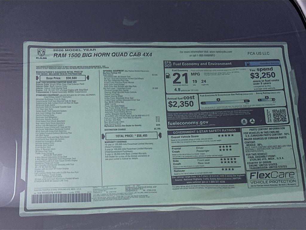 New 2026 RAM 1500 Big Horn w/ Night Edition AWD/4WD image 20
