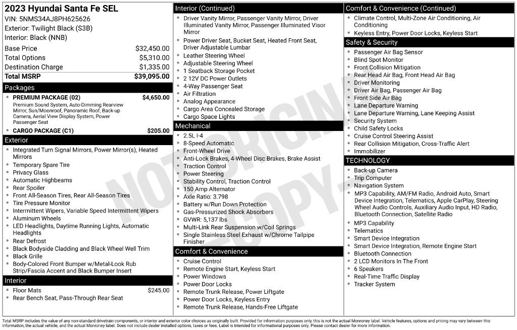 Used 2023 Hyundai Santa Fe SEL w/ Premium Package FWD image 11