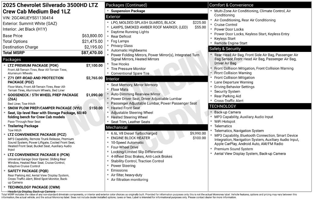 Used 2025 Chevrolet Silverado 3500 LTZ AWD/4WD image 11
