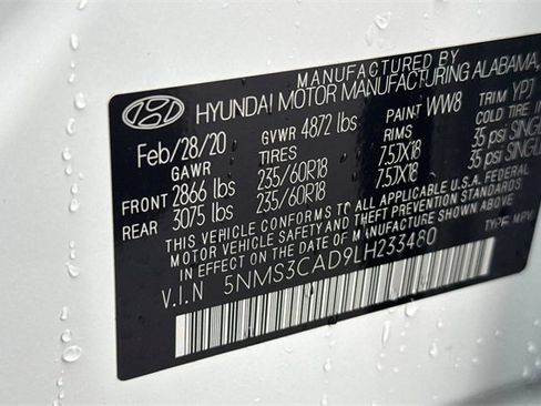 Used 2020 Hyundai Santa Fe SEL w/ Convenience + Premium Package image 34