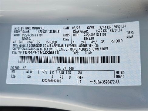 Used 2022 Ford Ranger Lariat w/ Equipment Group 501A High image 36