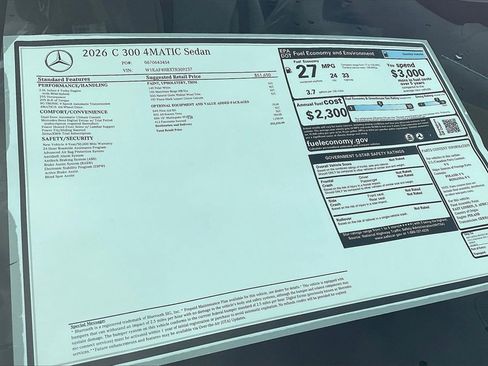 New 2026 Mercedes-Benz C 300 4MATIC Sedan image 12